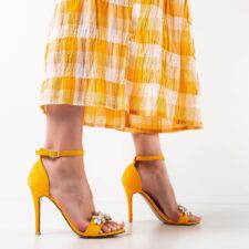 Sandale cu toc Barz Galbene 2