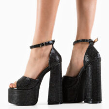 Sandale cu toc Bern Negre