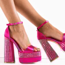 Sandale cu toc Bersomna Fuchsia