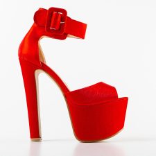 Sandale cu toc Berty Rosii