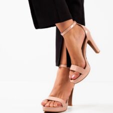 Sandale cu toc Biscuit Bej