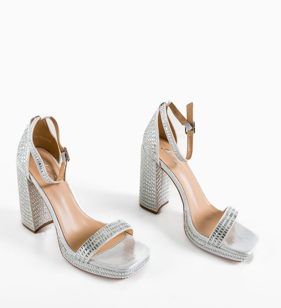 Sandale cu toc Breda Argintii 1 Sandale cu toc Breda Argintii