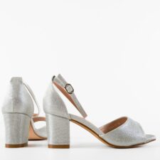 Sandale cu toc Bride Argintii 2