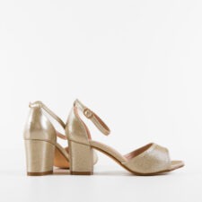 Sandale cu toc Bride Aurii 2