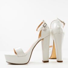 Sandale cu toc Butler Albe