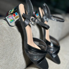 Sandale cu toc Chandra Negre