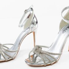 Sandale cu toc Chester Argintii