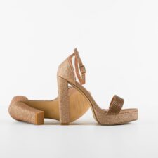 Sandale cu toc Chus Aurii