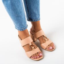 Sandale cu toc Cline Bej