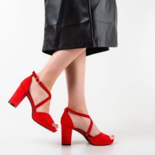 Sandale cu toc Conway Rosii