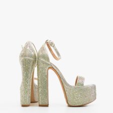 Sandale cu toc Courser Argintii