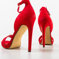 Sandale cu toc Davies Rosii