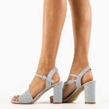 Sandale cu toc Dawa Argintii