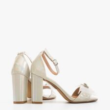 Sandale cu toc Demena Argintii