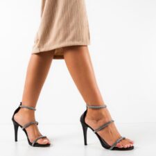 Sandale cu toc Edeta Negre 2