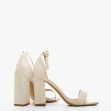 Sandale cu toc Elodie Albe