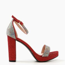 Sandale cu toc Evaristo Rosii