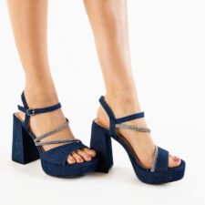 Sandale cu toc Ferres Albastre