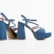 Sandale cu toc Ferres Albastre 2