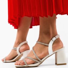 Sandale cu toc Fiachra Albe