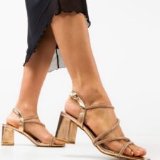 Sandale cu toc Fiachra Aurii 2