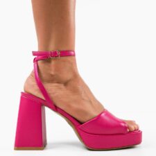 Sandale cu toc Flaviana Fuchsia
