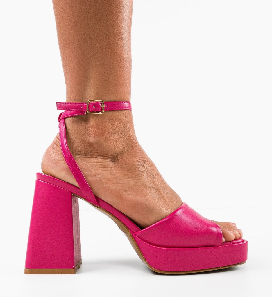 Sandale cu toc Flaviana Fuchsia 1 Sandale cu toc Flaviana Fuchsia