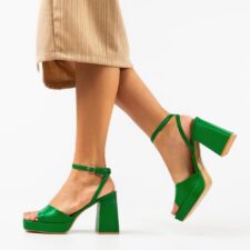 Sandale cu toc Flaviana Verzi