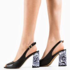 Sandale cu toc Flogre Negre