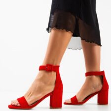 Sandale cu toc Franco Rosii
