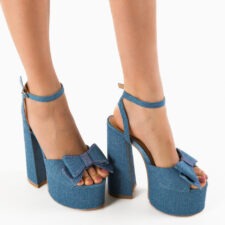 Sandale cu toc Gallen Albastre