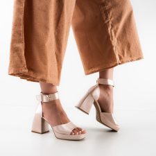 Sandale cu toc Gerard Aurii