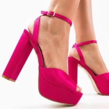 Sandale cu toc Gustavo Fuchsia