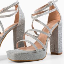 Sandale cu toc Hanson Argintii