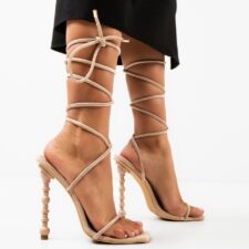 Sandale cu toc Haseeb Nude