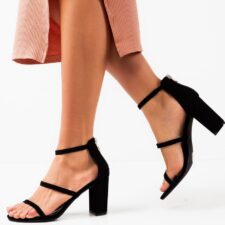 Sandale cu toc Hazel Negre