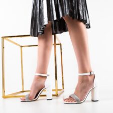 Sandale cu toc Hester Albe