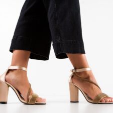 Sandale cu toc Heze Bej