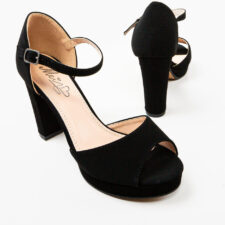 Sandale cu toc Hiper Negre