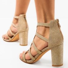 Sandale cu toc Hoshino Aurii