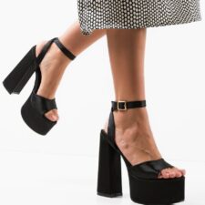 Sandale cu toc Humaira Negre