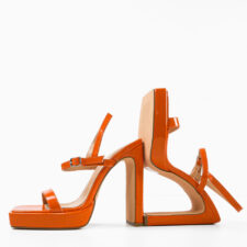 Sandale cu toc Jakarta Portocalii