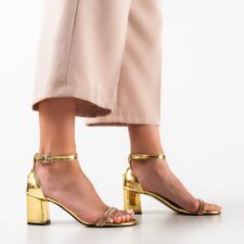 Sandale cu toc Jamac Aurii