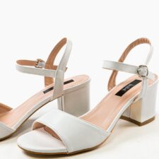 Sandale cu toc Jelisaveta Albe