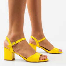 Sandale cu toc Jelisaveta Galbene