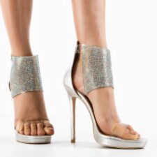 Sandale cu toc Joakim Argintii