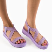 Sandale cu toc Kanza Mov