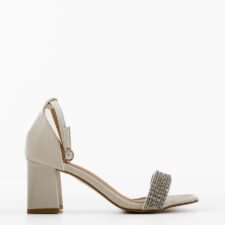 Sandale cu toc Karuna Albe