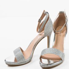 Sandale cu toc Kent Argintii