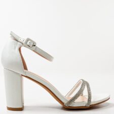 Sandale cu toc Kiki Albe